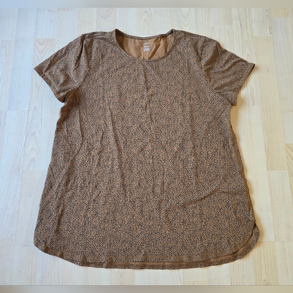 J.Jill Fit Progess Shirttail Tee Leopard Print Size Large - Picture 2 of 10